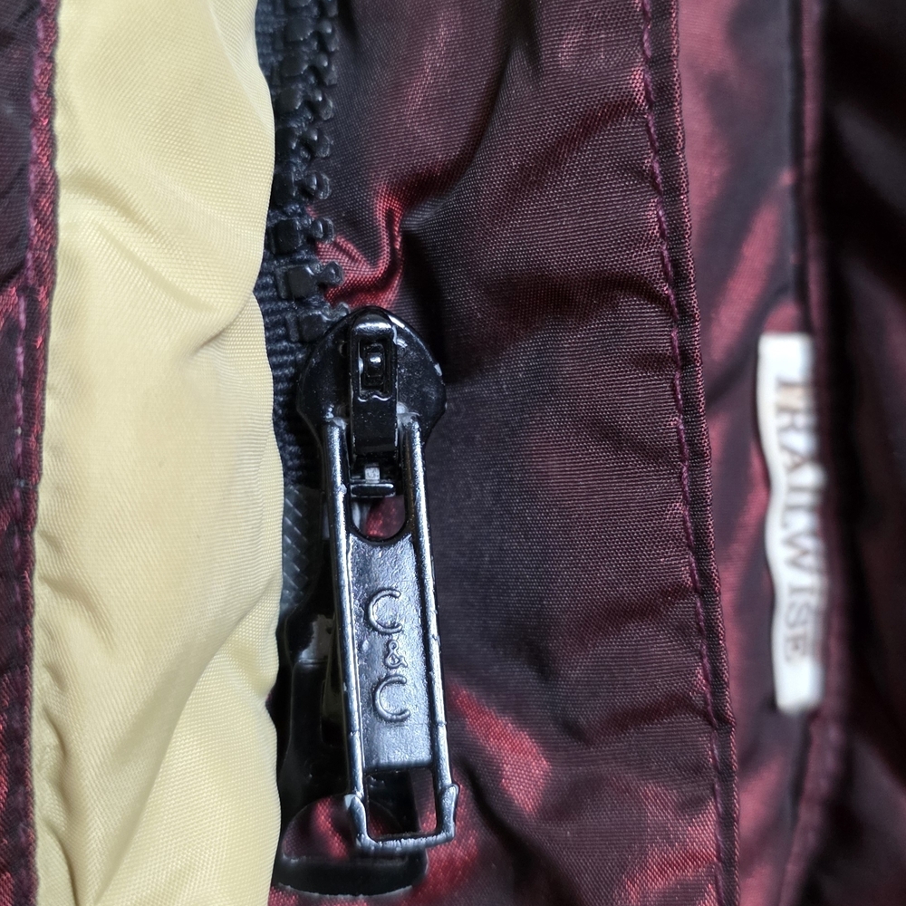 Trailwise Vintage Goose Down Puffer Jacket Maroon Large 70s 80s Gorpcore Coat - Picture 8 of 15